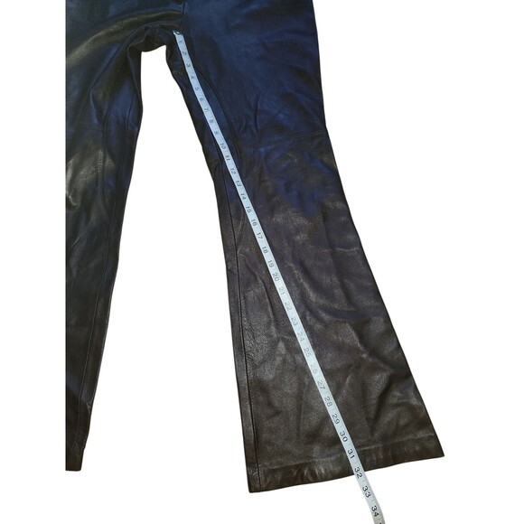Industry Y2K Mid-Rise Soft Leather Flare Pants Womens 10 Brown Dark Academia - Picture 8 of 8